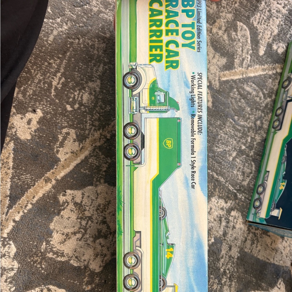 BP Green and Yellow Toy Car Carrier